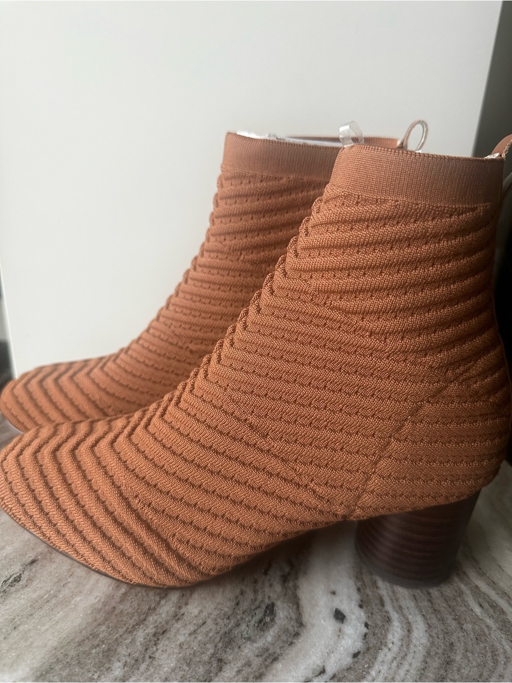 Sanctuary Knit Ankle Booties in Rust